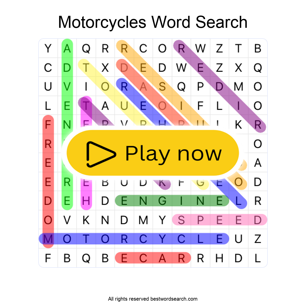 Motorcycles | Transportation Word Search